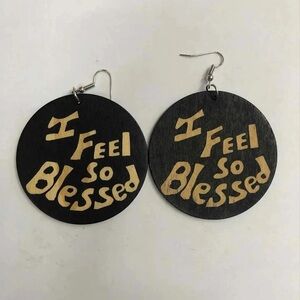 Brown and Tan 'I Feel So Blessed' Earrings